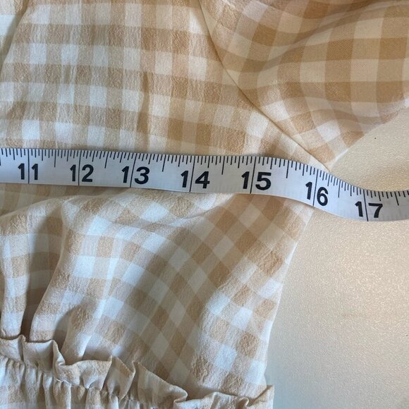 Princess Polly Ainslie MINI DRESS White Beige Gingham Size 2 Tomato Girl Summer - Picture 10 of 12